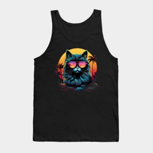 Retro Wave Siberian Cat Shirt Tank Top